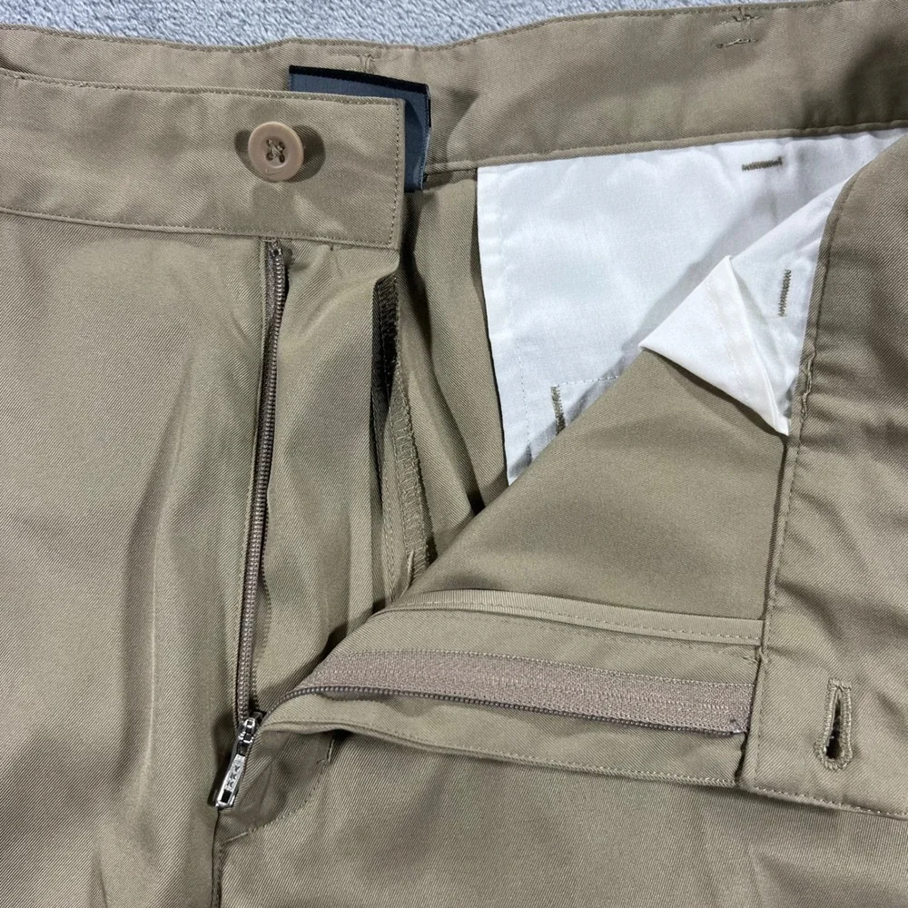 NIKE Golf Pants Mens 34x32 Khaki Good Dri-FIT Flat Front Trousers 472532-235 - Picture 7 of 16